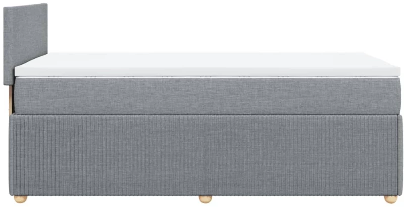 vidaXL Κρεβάτι Boxspring με Στρώμα Ανοιχτό Γκρι 90x190 εκ. Υφασμάτινο