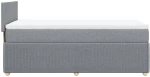 vidaXL Κρεβάτι Boxspring με Στρώμα Ανοιχτό Γκρι 90x190 εκ. Υφασμάτινο