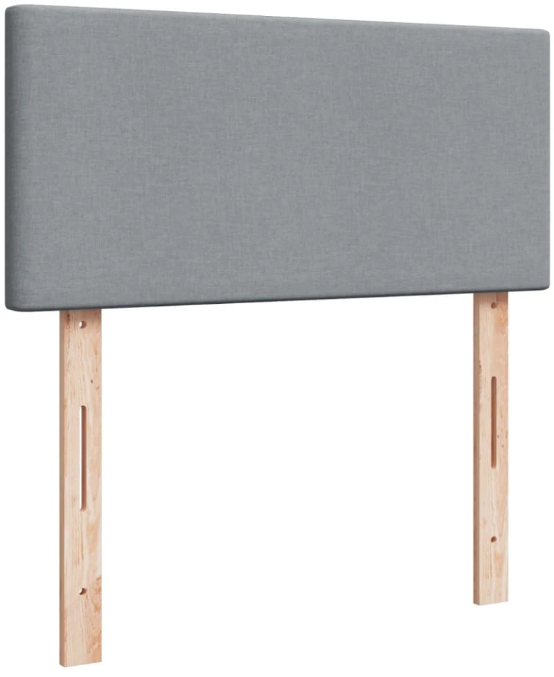 vidaXL Κρεβάτι Boxspring με Στρώμα Ανοιχτό Γκρι 90x190 εκ. Υφασμάτινο