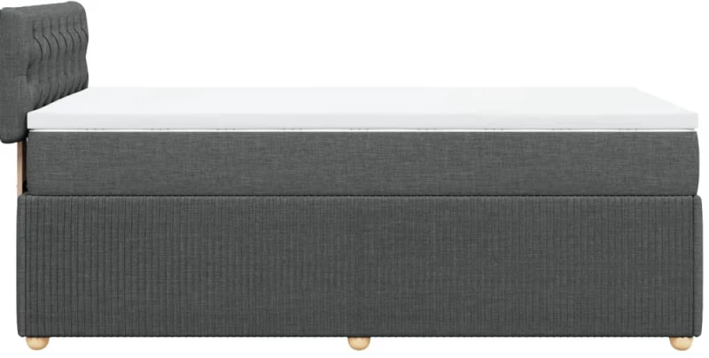 vidaXL Κρεβάτι Boxspring με Στρώμα Σκούρο Γκρι 90x190 εκ. Υφασμάτινο