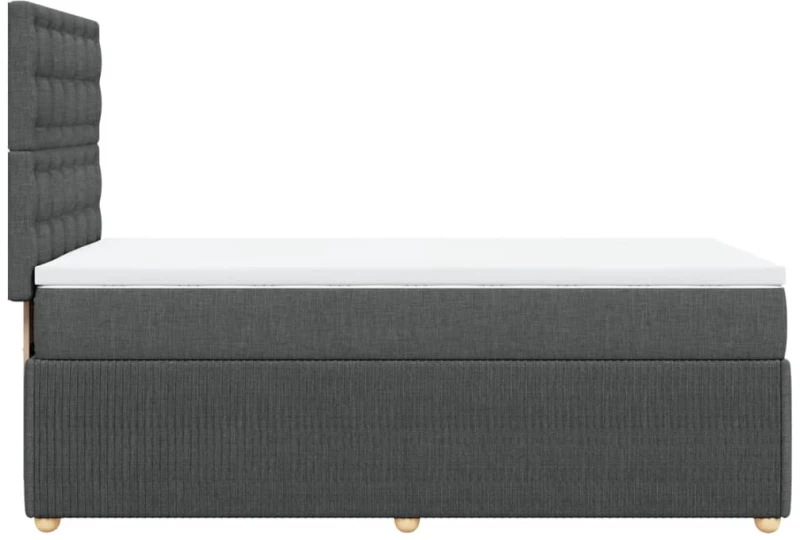 vidaXL Κρεβάτι Boxspring με Στρώμα Σκούρο Γκρι 90x190 εκ. Υφασμάτινο