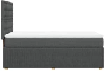 vidaXL Κρεβάτι Boxspring με Στρώμα Σκούρο Γκρι 90x190 εκ. Υφασμάτινο