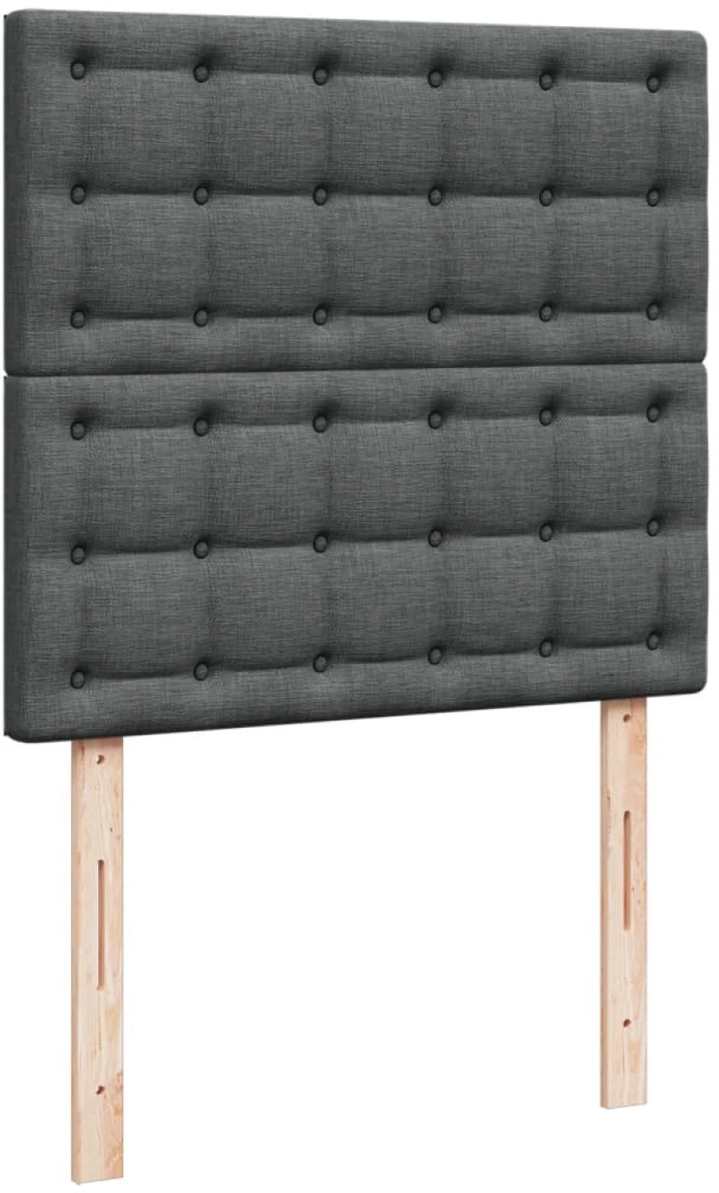 vidaXL Κρεβάτι Boxspring με Στρώμα Σκούρο Γκρι 90x190 εκ. Υφασμάτινο