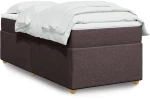 vidaXL Κρεβάτι Boxspring με Στρώμα Σκούρο Καφέ 90x190 εκ. Υφασμάτινο