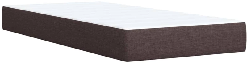 vidaXL Κρεβάτι Boxspring με Στρώμα Σκούρο Καφέ 90x190 εκ. Υφασμάτινο