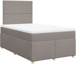 vidaXL Κρεβάτι Boxspring με Στρώμα Taupe 120x190 εκ. Υφασμάτινο