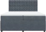 vidaXL Κρεβάτι Boxspring με Στρώμα Σκούρο Γκρι 200x200 εκ. Βελούδινο