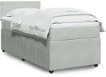 vidaXL Κρεβάτι Boxspring με Στρώμα Ανοιχτό Γκρι 100x200 εκ. Βελούδινο