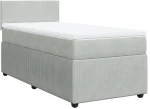 vidaXL Κρεβάτι Boxspring με Στρώμα Ανοιχτό Γκρι 100x200 εκ. Βελούδινο