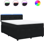 vidaXL Κρεβάτι Boxspring με Στρώμα Μαύρο 160x200 εκ. Βελούδινο