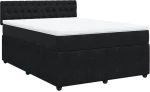 vidaXL Κρεβάτι Boxspring με Στρώμα Μαύρο 160x200 εκ. Βελούδινο