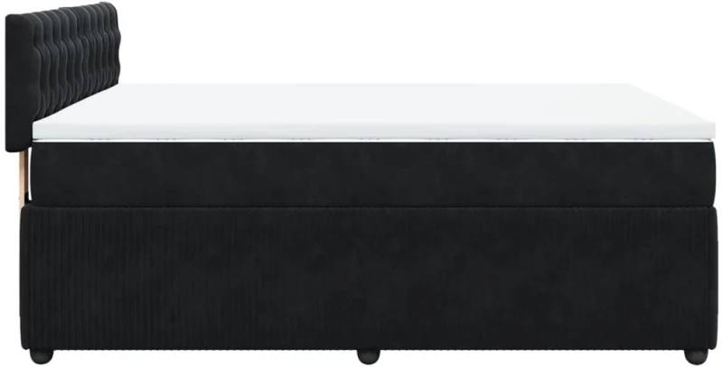 vidaXL Κρεβάτι Boxspring με Στρώμα Μαύρο 160x200 εκ. Βελούδινο