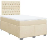 vidaXL Κρεβάτι Boxspring με Στρώμα Κρεμ 120x190 εκ. Υφασμάτινο