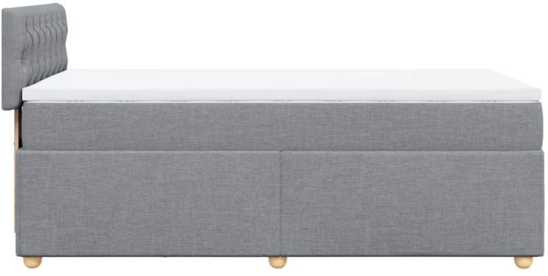 vidaXL Κρεβάτι Boxspring με Στρώμα Ανοιχτό Γκρι 100x200 εκ. Υφασμάτινο