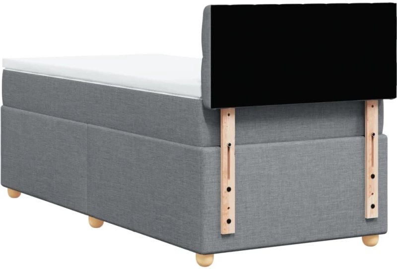 vidaXL Κρεβάτι Boxspring με Στρώμα Ανοιχτό Γκρι 100x200 εκ. Υφασμάτινο