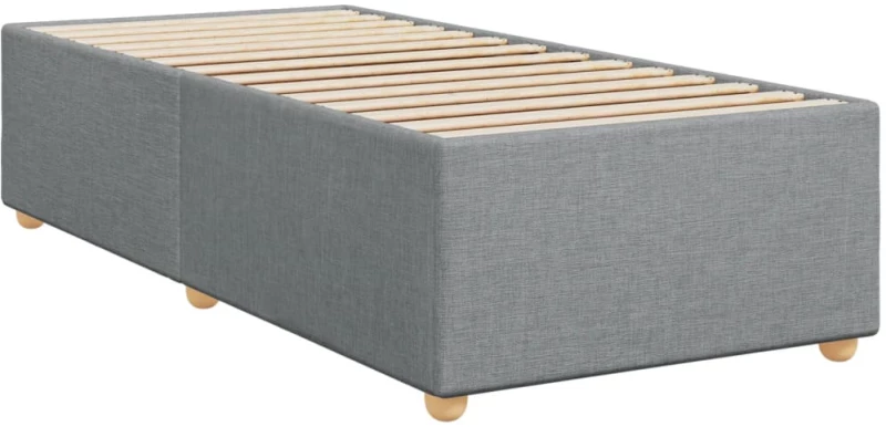 vidaXL Κρεβάτι Boxspring με Στρώμα Ανοιχτό Γκρι 100x200 εκ. Υφασμάτινο