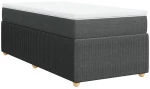 vidaXL Κρεβάτι Boxspring με Στρώμα Σκούρο Γκρι 90x190 εκ. Υφασμάτινο