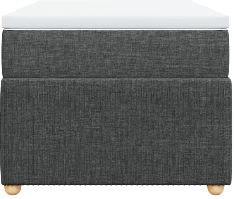 vidaXL Κρεβάτι Boxspring με Στρώμα Σκούρο Γκρι 90x190 εκ. Υφασμάτινο