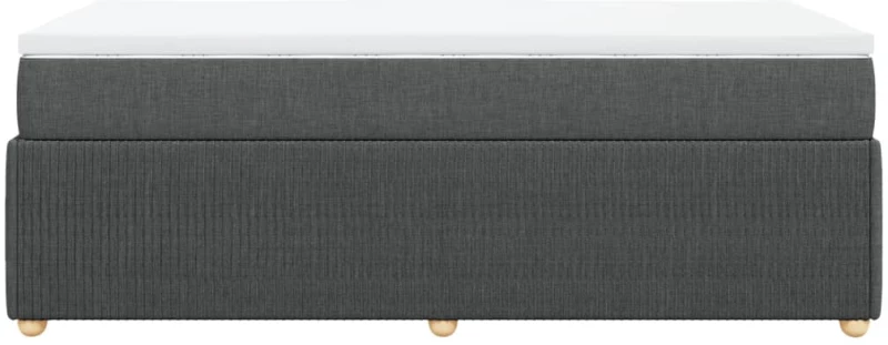 vidaXL Κρεβάτι Boxspring με Στρώμα Σκούρο Γκρι 90x190 εκ. Υφασμάτινο