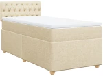 vidaXL Κρεβάτι Boxspring με Στρώμα Κρεμ 90x190 εκ.Υφασμάτινο