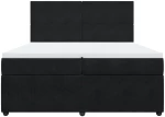 vidaXL Κρεβάτι Boxspring με Στρώμα Μαύρο 200x200 εκ. Βελούδινο