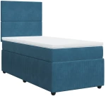 vidaXL Κρεβάτι Boxspring με Στρώμα Σκούρο Μπλε 90x190 εκ. Βελούδινο