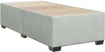 vidaXL Κρεβάτι Boxspring με Στρώμα Ανοιχτό Γκρι 90x200 εκ. Βελούδινο