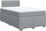 vidaXL Κρεβάτι Boxspring με Στρώμα Ανοιχτό Γκρι 120x200 εκ. Υφασμάτινο