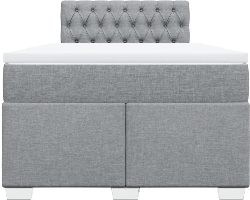 vidaXL Κρεβάτι Boxspring με Στρώμα Ανοιχτό Γκρι 120x200 εκ. Υφασμάτινο