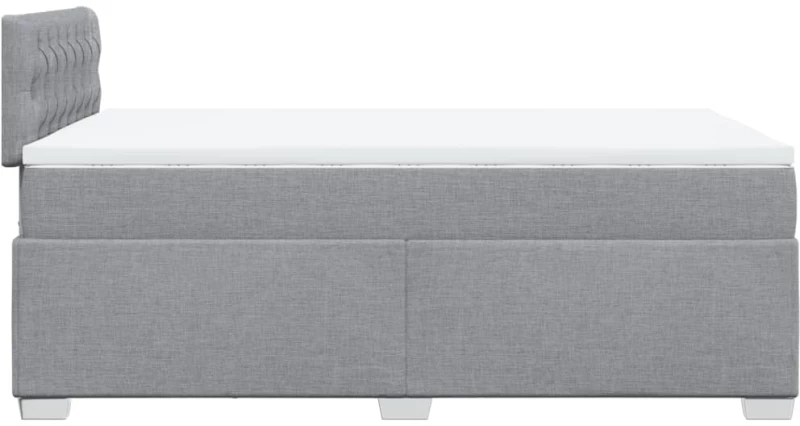 vidaXL Κρεβάτι Boxspring με Στρώμα Ανοιχτό Γκρι 120x200 εκ. Υφασμάτινο