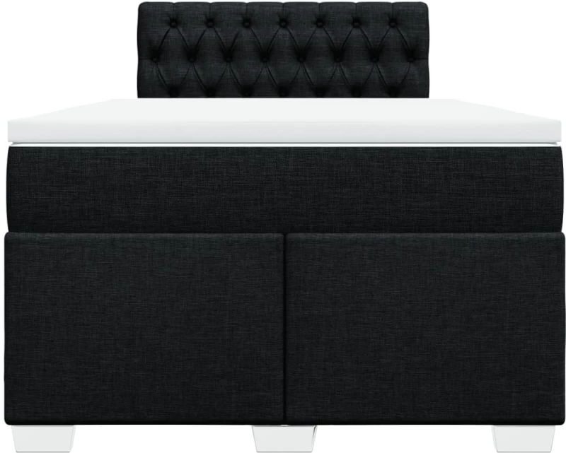 vidaXL Κρεβάτι Boxspring με Στρώμα Μαύρο 120x190 εκ. Υφασμάτινο