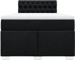 vidaXL Κρεβάτι Boxspring με Στρώμα Μαύρο 120x190 εκ. Υφασμάτινο