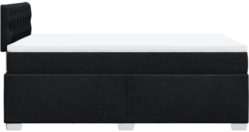 vidaXL Κρεβάτι Boxspring με Στρώμα Μαύρο 120x190 εκ. Υφασμάτινο
