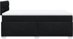 vidaXL Κρεβάτι Boxspring με Στρώμα Μαύρο 120x190 εκ. Υφασμάτινο