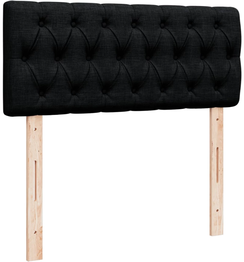 vidaXL Κρεβάτι Boxspring με Στρώμα Μαύρο 120x190 εκ. Υφασμάτινο