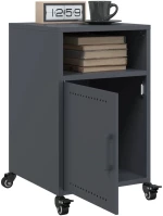vidaXL Κομοδίνα 2 τεμ. Ανθρακί 36x39x59 εκ. από Χάλυβα