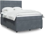 vidaXL Κρεβάτι Boxspring με Στρώμα Σκούρο Γκρι 160x200 εκ. Βελούδινο