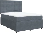 vidaXL Κρεβάτι Boxspring με Στρώμα Σκούρο Γκρι 160x200 εκ. Βελούδινο