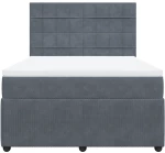 vidaXL Κρεβάτι Boxspring με Στρώμα Σκούρο Γκρι 160x200 εκ. Βελούδινο