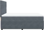 vidaXL Κρεβάτι Boxspring με Στρώμα Σκούρο Γκρι 160x200 εκ. Βελούδινο