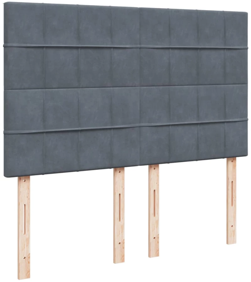 vidaXL Κρεβάτι Boxspring με Στρώμα Σκούρο Γκρι 160x200 εκ. Βελούδινο