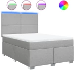 vidaXL Κρεβάτι Boxspring με Στρώμα Αν. Πράσινο 160x200εκ Υφασμάτινο