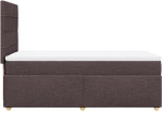 vidaXL Κρεβάτι Boxspring με Στρώμα Σκούρο Καφέ 90x190 εκ. Υφασμάτινο
