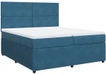 vidaXL Κρεβάτι Boxspring με Στρώμα Σκούρο Μπλε 200x200 εκ. Βελούδινο