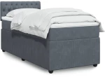 vidaXL Κρεβάτι Boxspring με Στρώμα Σκούρο Γκρι 100x200 εκ. Βελούδινο