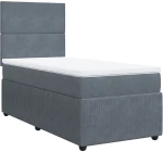 vidaXL Κρεβάτι Boxspring με Στρώμα Σκούρο Γκρι 100x200 εκ. Βελούδινο