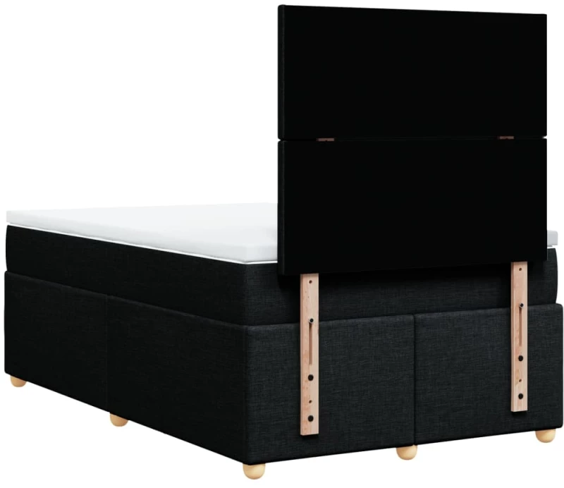 vidaXL Κρεβάτι Boxspring με Στρώμα Μαύρο 120x200 εκ. Υφασμάτινο