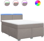 vidaXL Κρεβάτι Boxspring με Στρώμα Taupe 160x200 εκ. Υφασμάτινο