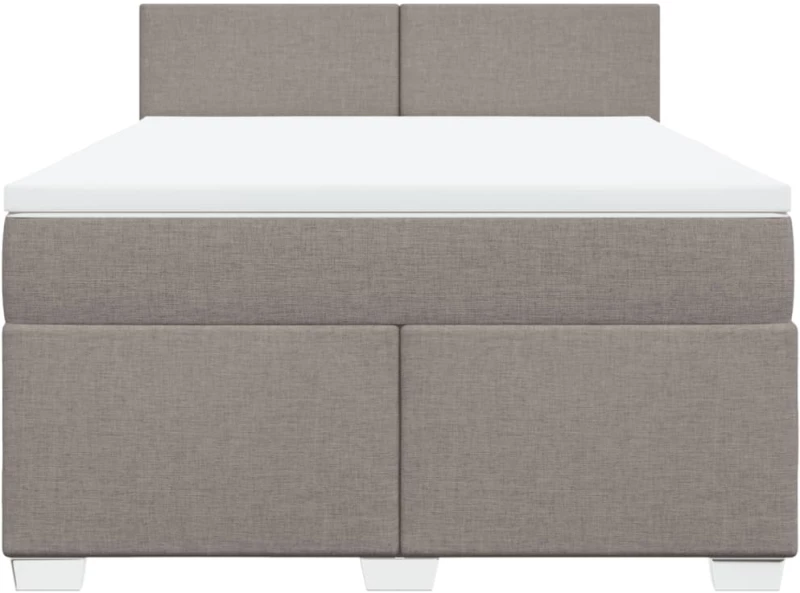 vidaXL Κρεβάτι Boxspring με Στρώμα Taupe 160x200 εκ. Υφασμάτινο