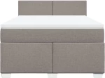 vidaXL Κρεβάτι Boxspring με Στρώμα Taupe 160x200 εκ. Υφασμάτινο